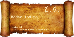 Beder Indira névjegykártya